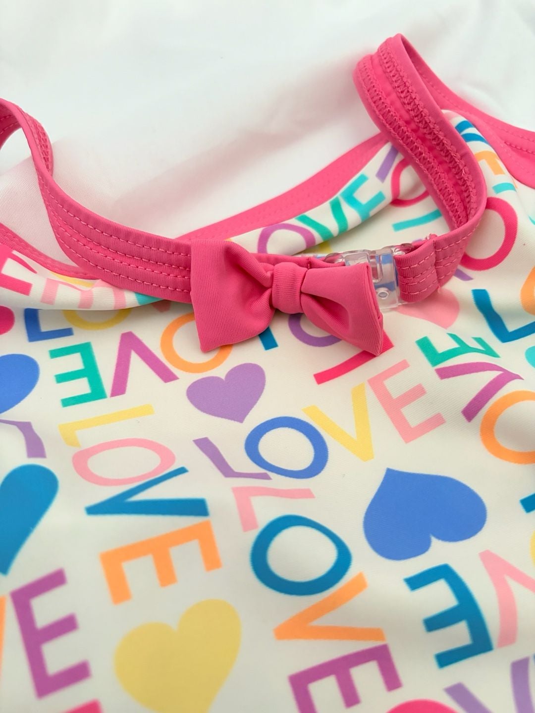 RuffleButts Girls Love Heart Print One Piece Swimsuit Size 10 7
