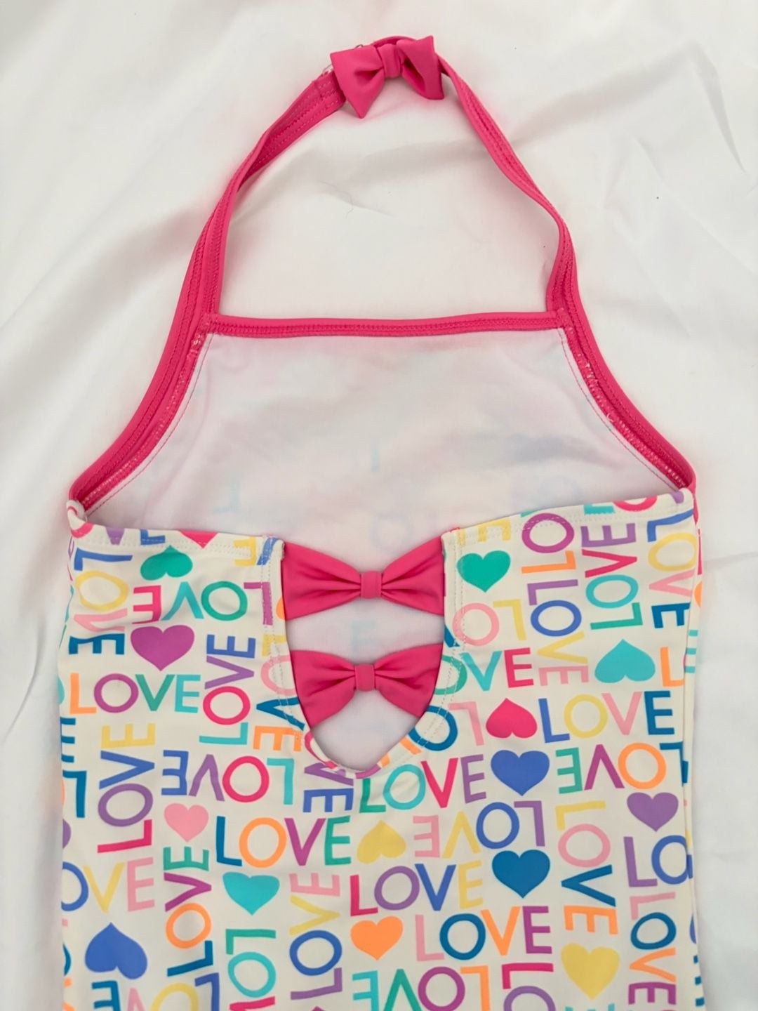 RuffleButts Girls Love Heart Print One Piece Swimsuit Size 10 9