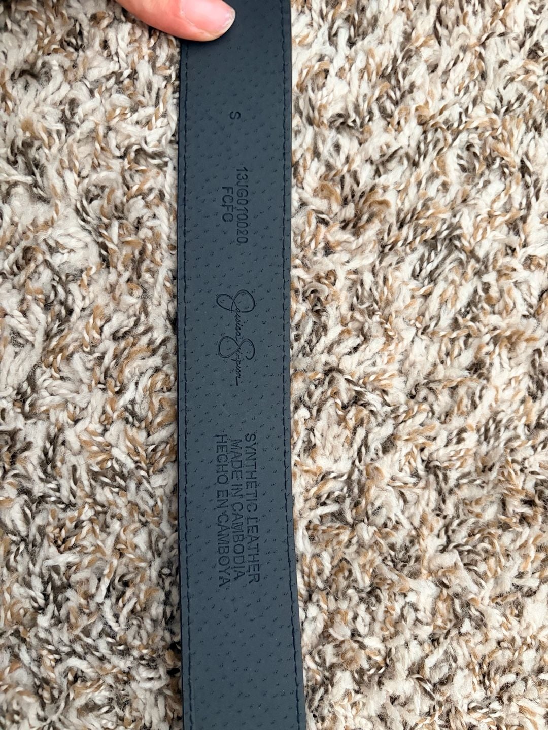 Jessica Simpson Black Synthetic Leather Belt with Jeweled Buckle Size S 4