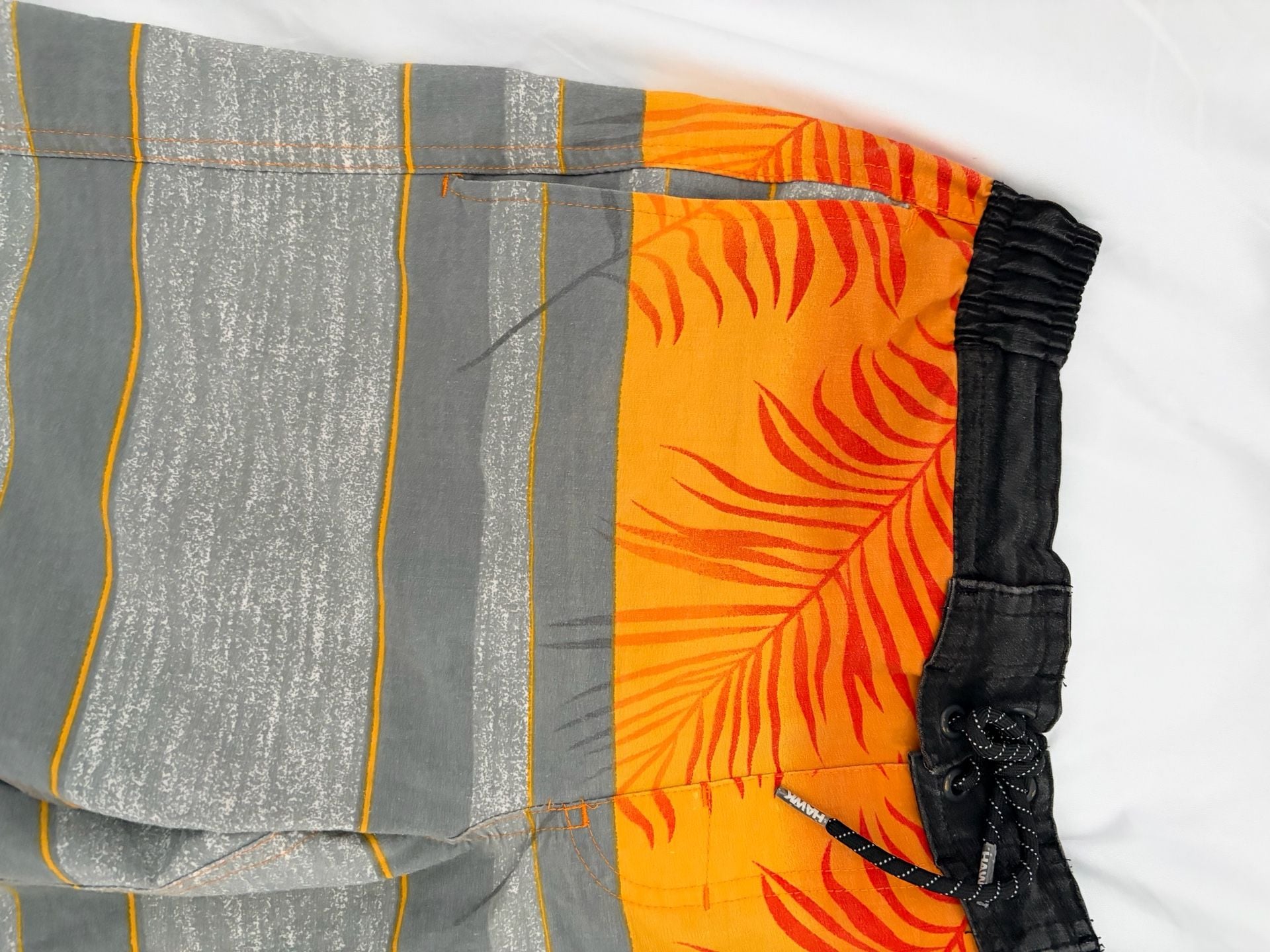 Tony Hawk Boys Reflex Stretch Board Shorts Grey Orange Palm Size M (10/12) 7