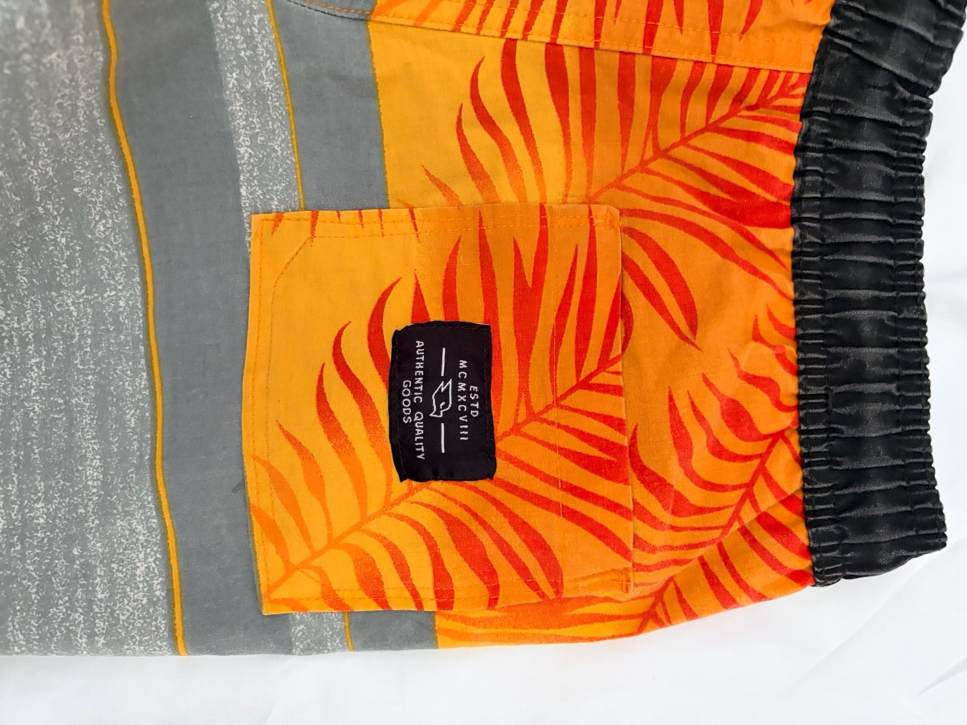 Tony Hawk Boys Reflex Stretch Board Shorts Grey Orange Palm Size M (10/12) 8