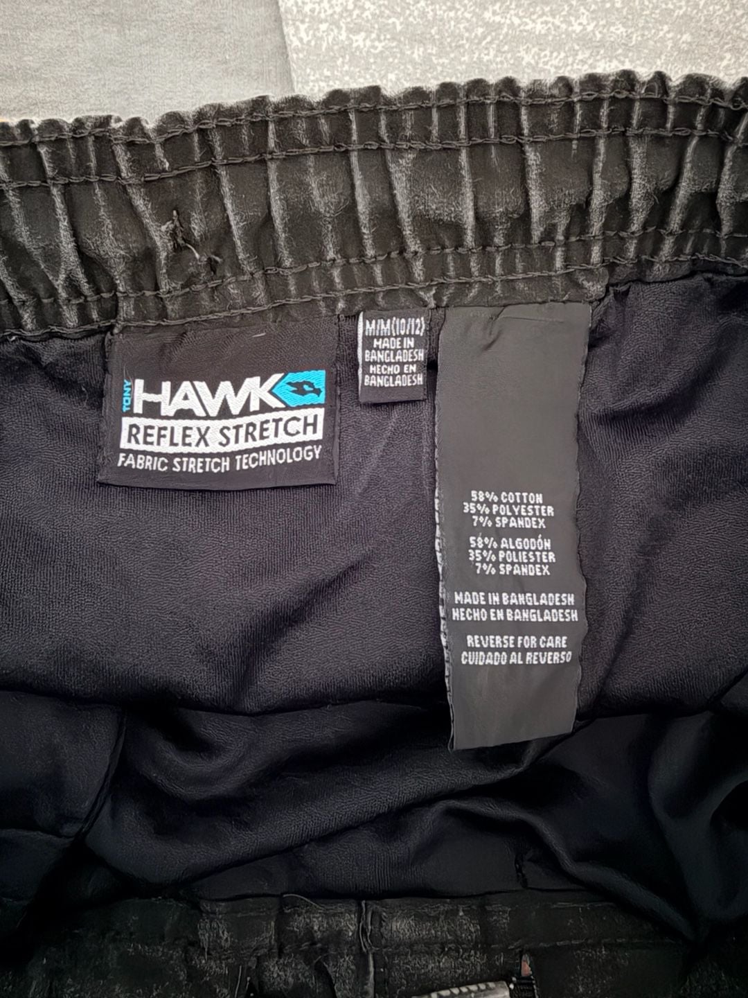 Tony Hawk Boys Reflex Stretch Board Shorts Grey Orange Palm Size M (10/12) 9