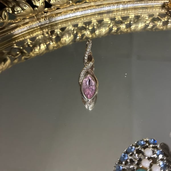 Avon Sterling Silver Pink Marquise CZ Infinity Twist Pendant