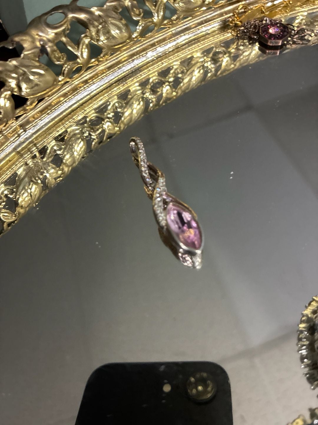 Avon Sterling Silver Pink Marquise CZ Infinity Twist Pendant 3