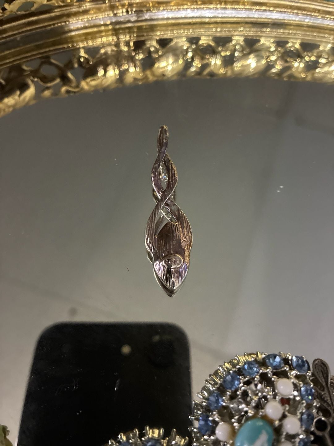 Avon Sterling Silver Pink Marquise CZ Infinity Twist Pendant 6