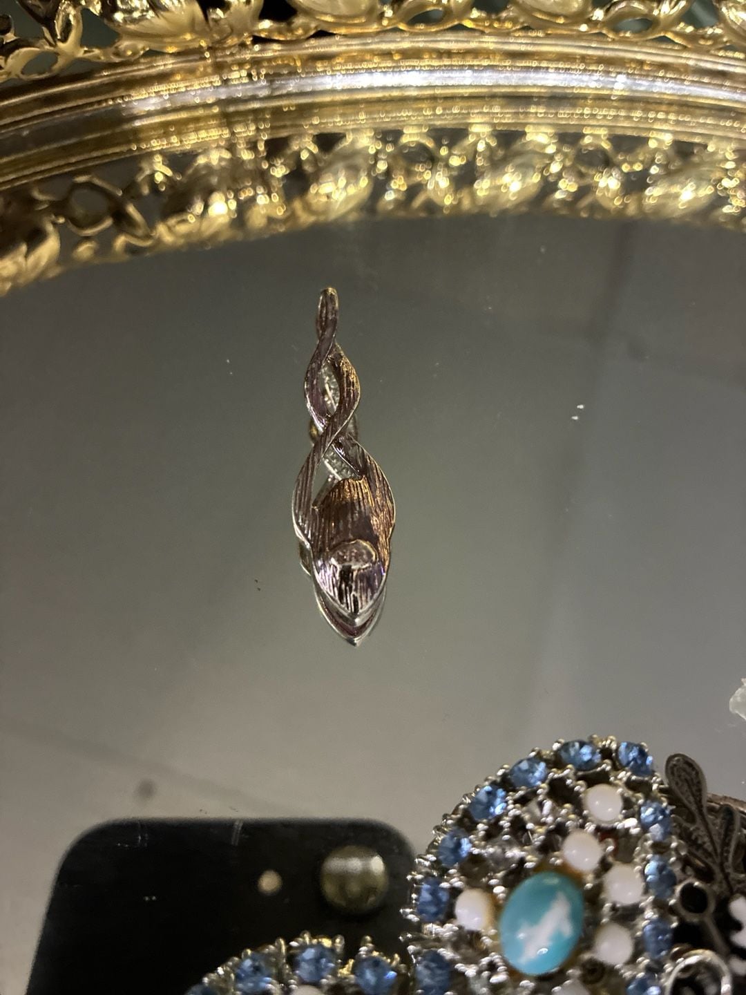 Avon Sterling Silver Pink Marquise CZ Infinity Twist Pendant 7