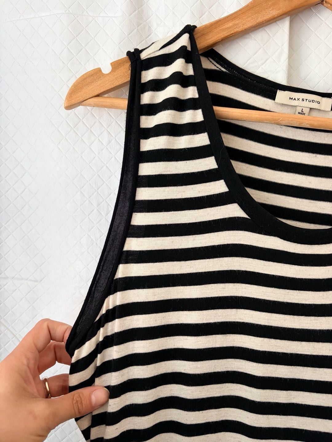 Max Studio Striped Sleeveless Maxi Dress Size L 8