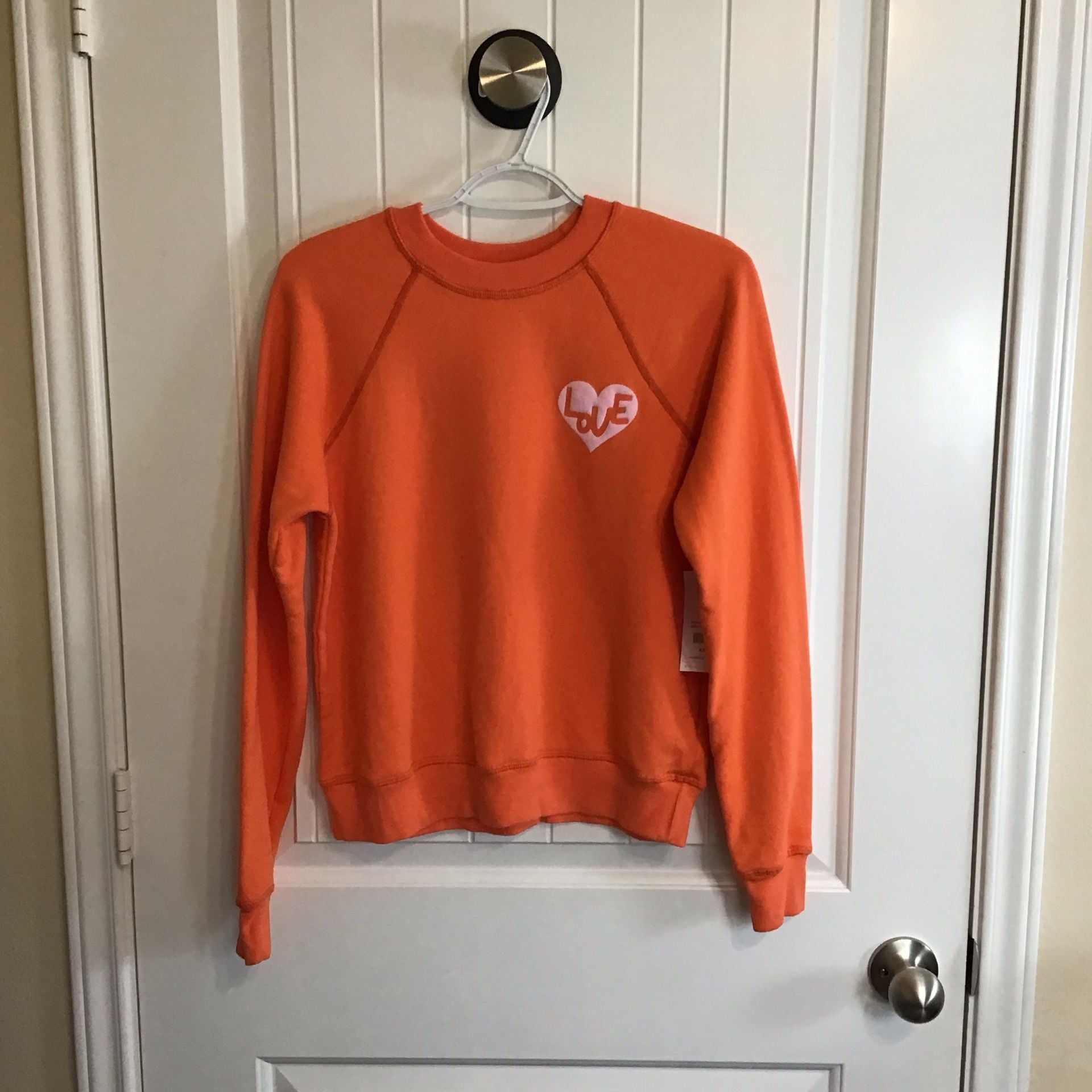 Spiritual Gangster Heart Forever Crew Sweatshirt Orange Size XS 3