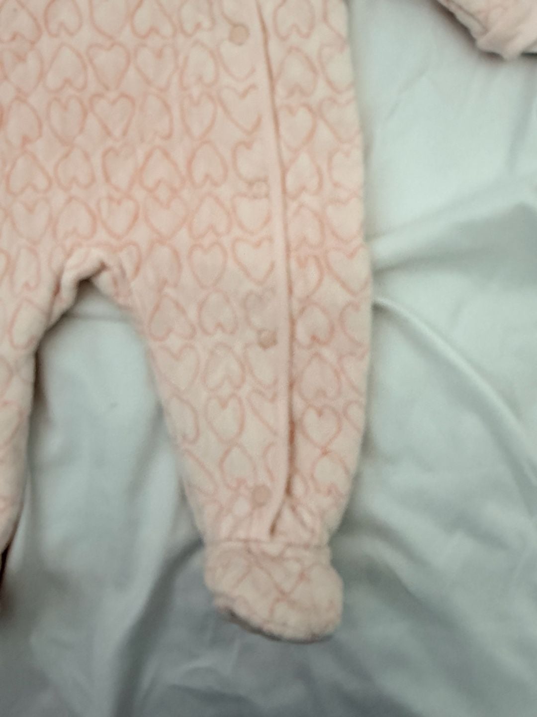 Nordstrom Baby Pink Frosty Hearts Quilted Hooded Bunting 9M 3
