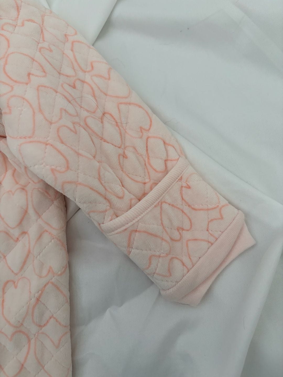 Nordstrom Baby Pink Frosty Hearts Quilted Hooded Bunting 9M 7
