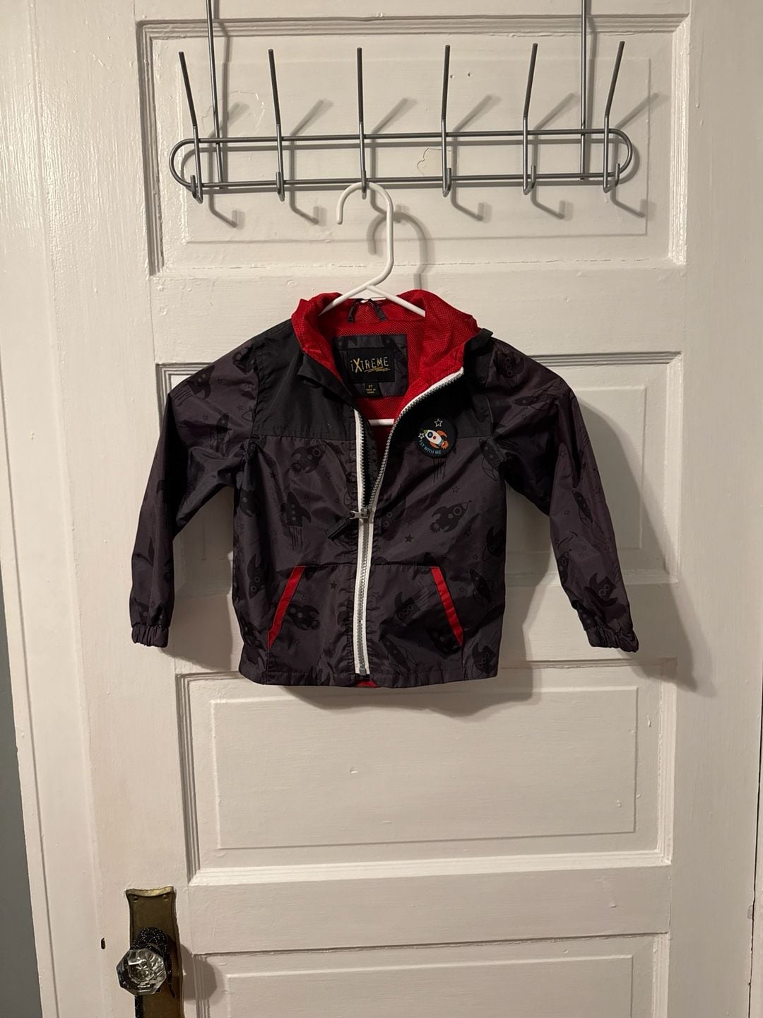 iXtreme Toddler Boys Rocket Ship Print Hooded Windbreaker Jacket Size 3T 2