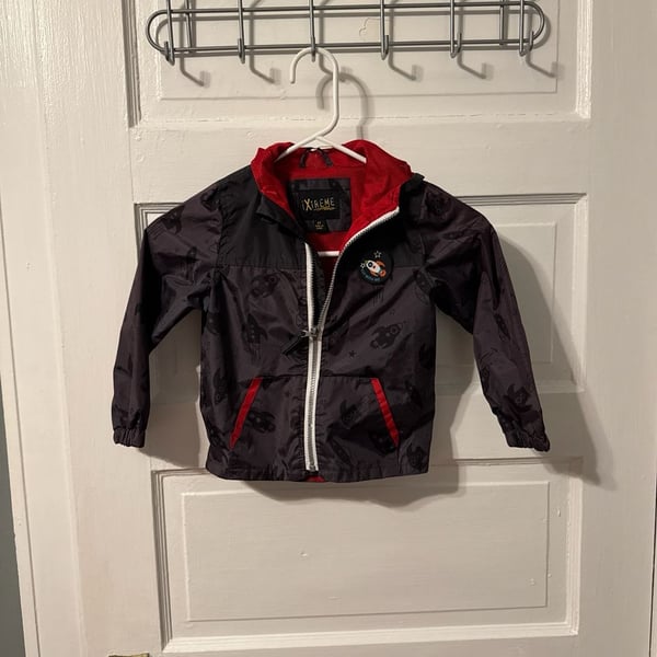 iXtreme Toddler Boys Rocket Ship Print Hooded Windbreaker Jacket Size 3T