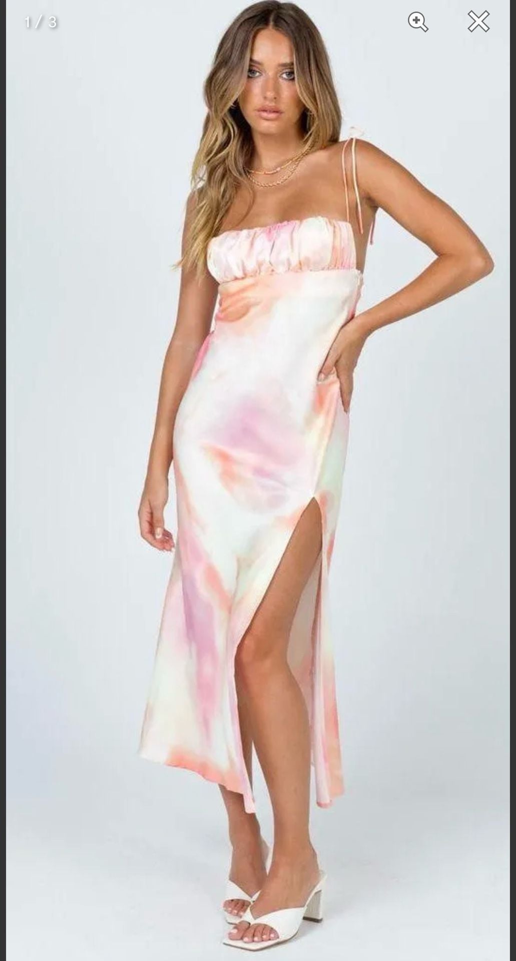 Like New Princess Polly - Carsa Tie Dye Midi Summer Dress, US 6 4