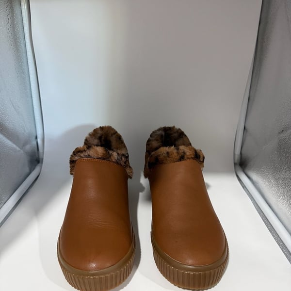 Timberland Skyla Bay Warm Lined Leopard Print Slip-On Shoes Women's Size 9