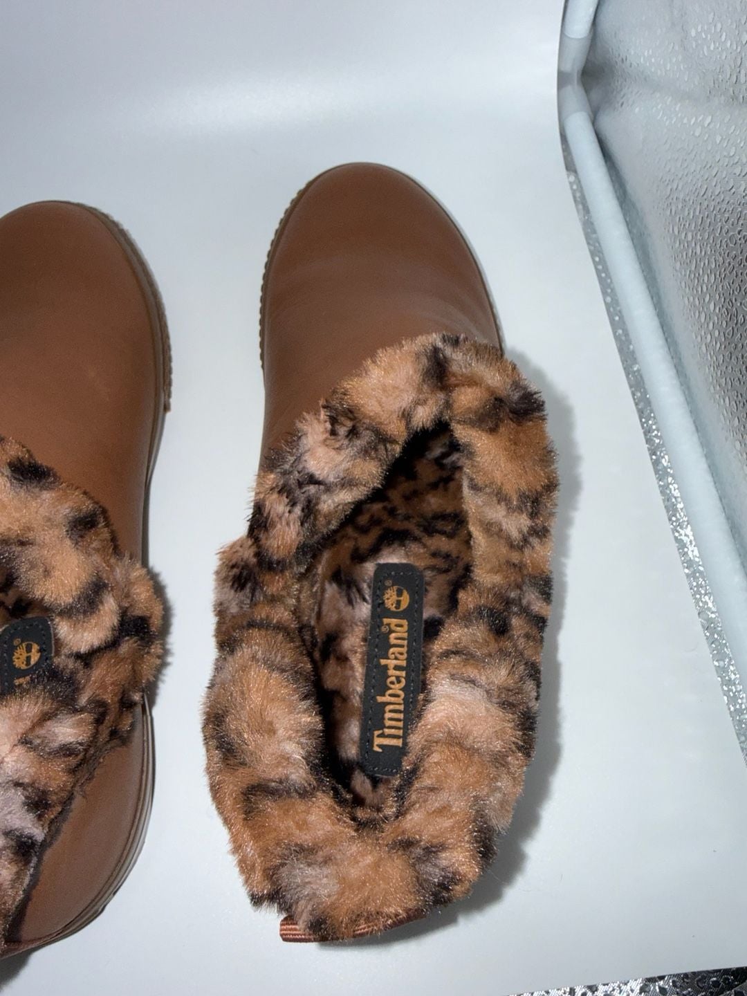 Timberland Skyla Bay Warm Lined Leopard Print Slip-On Shoes Women's Size 9 10