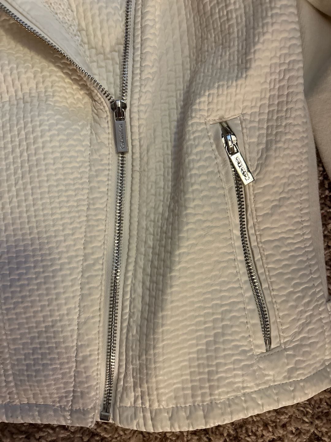 Calvin Klein Modern Essential Textured Moto Jacket Size M 3