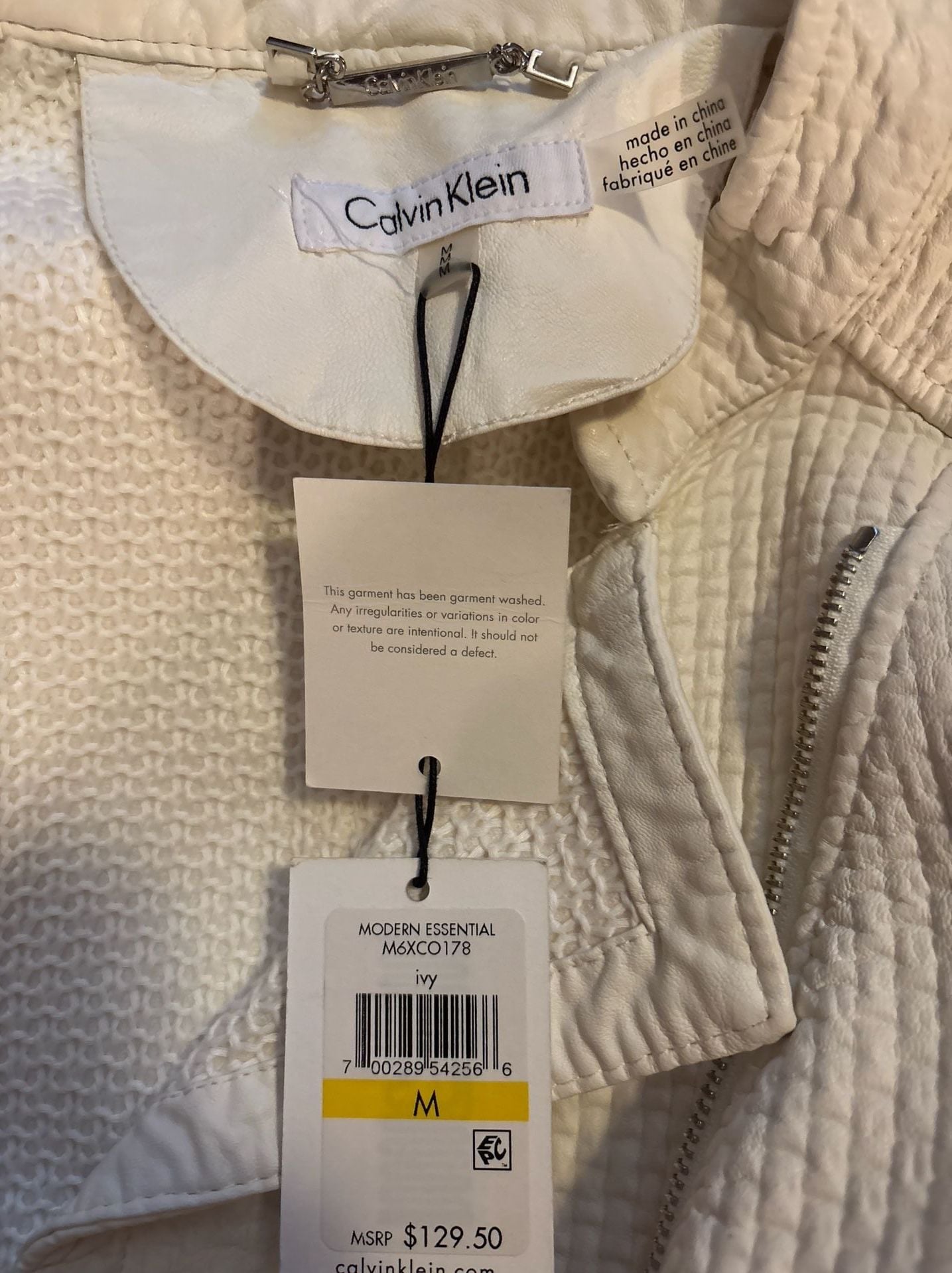 Calvin Klein Modern Essential Textured Moto Jacket Size M 6