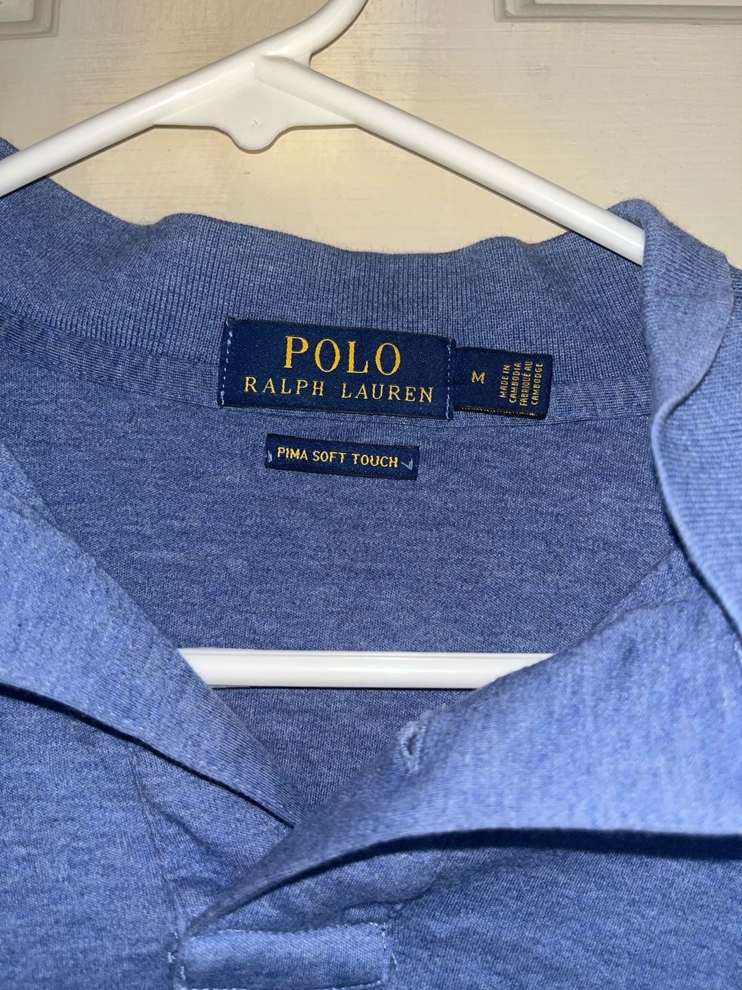 Polo Ralph Lauren Pima Soft Touch Short Sleeve Polo Shirt Blue Size M 3