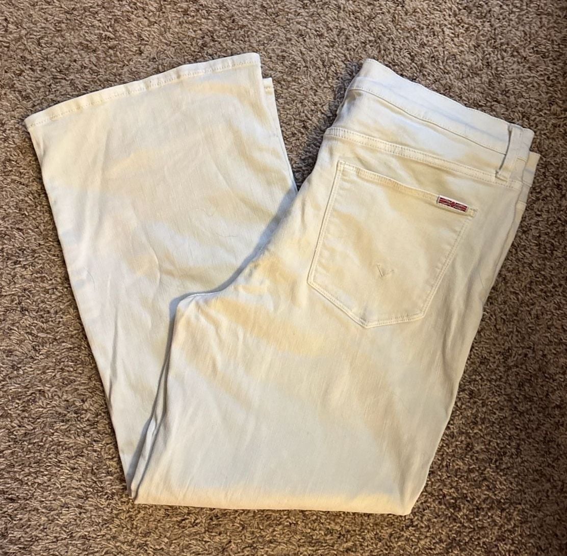 Hudson Rosalie TNL Distressed White Wide Leg Jeans Size 32 1