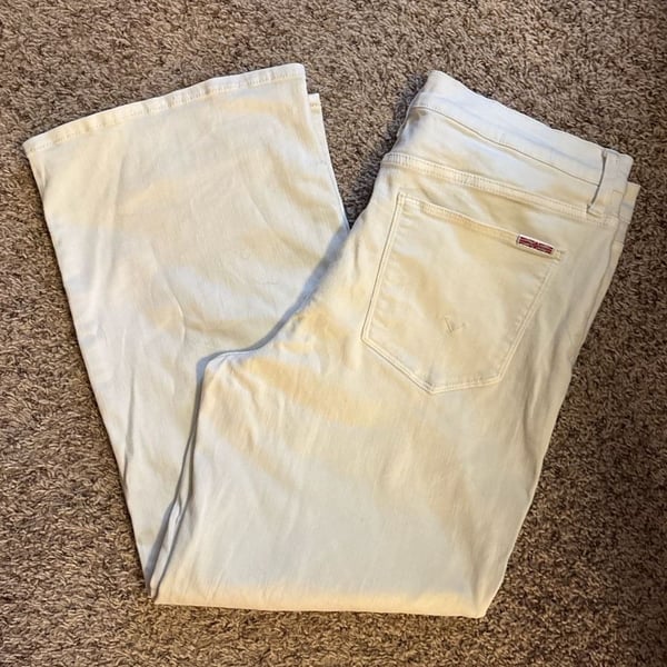 Hudson Rosalie TNL Distressed White Wide Leg Jeans Size 32