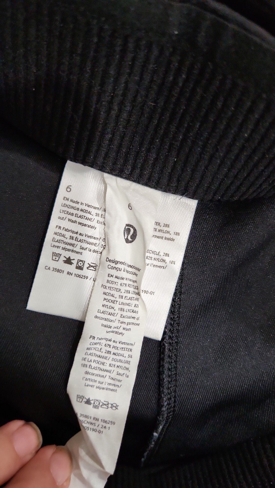 Lululemon Ribbed Softstreme Zip-Leg High-Rise Cropped Pant 25" Size 6 7
