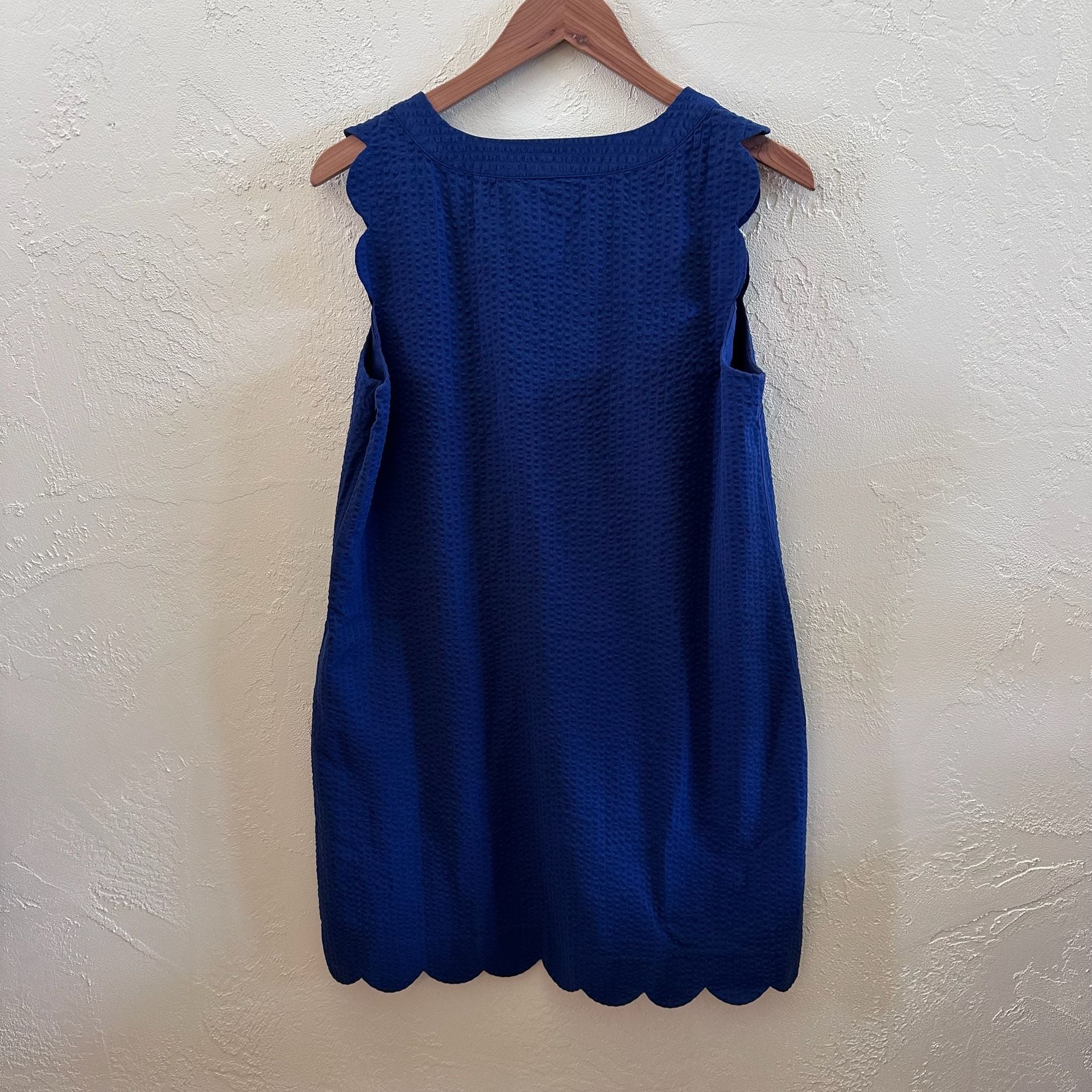 NWT Vineyard Vines Seersucker Scallop Cisco Dress Deep Bay Size 10 6