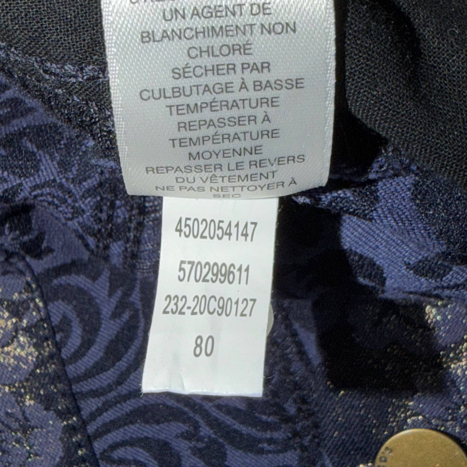 Chico's Girlfriend Metallic Damask Slim Ankle Pants Size 2 8