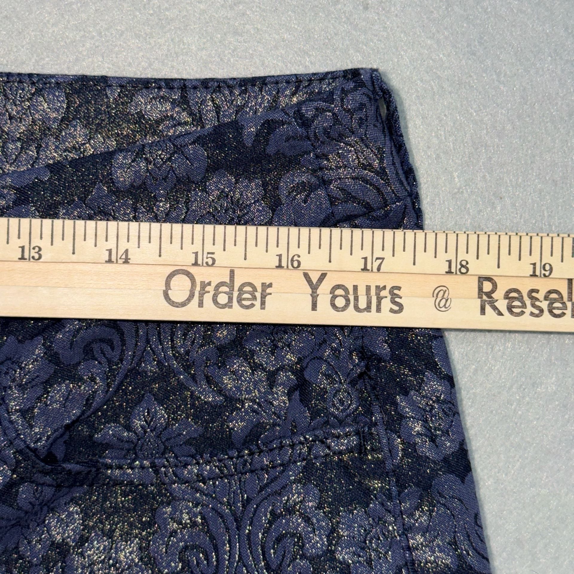 Chico's Girlfriend Metallic Damask Slim Ankle Pants Size 2 11