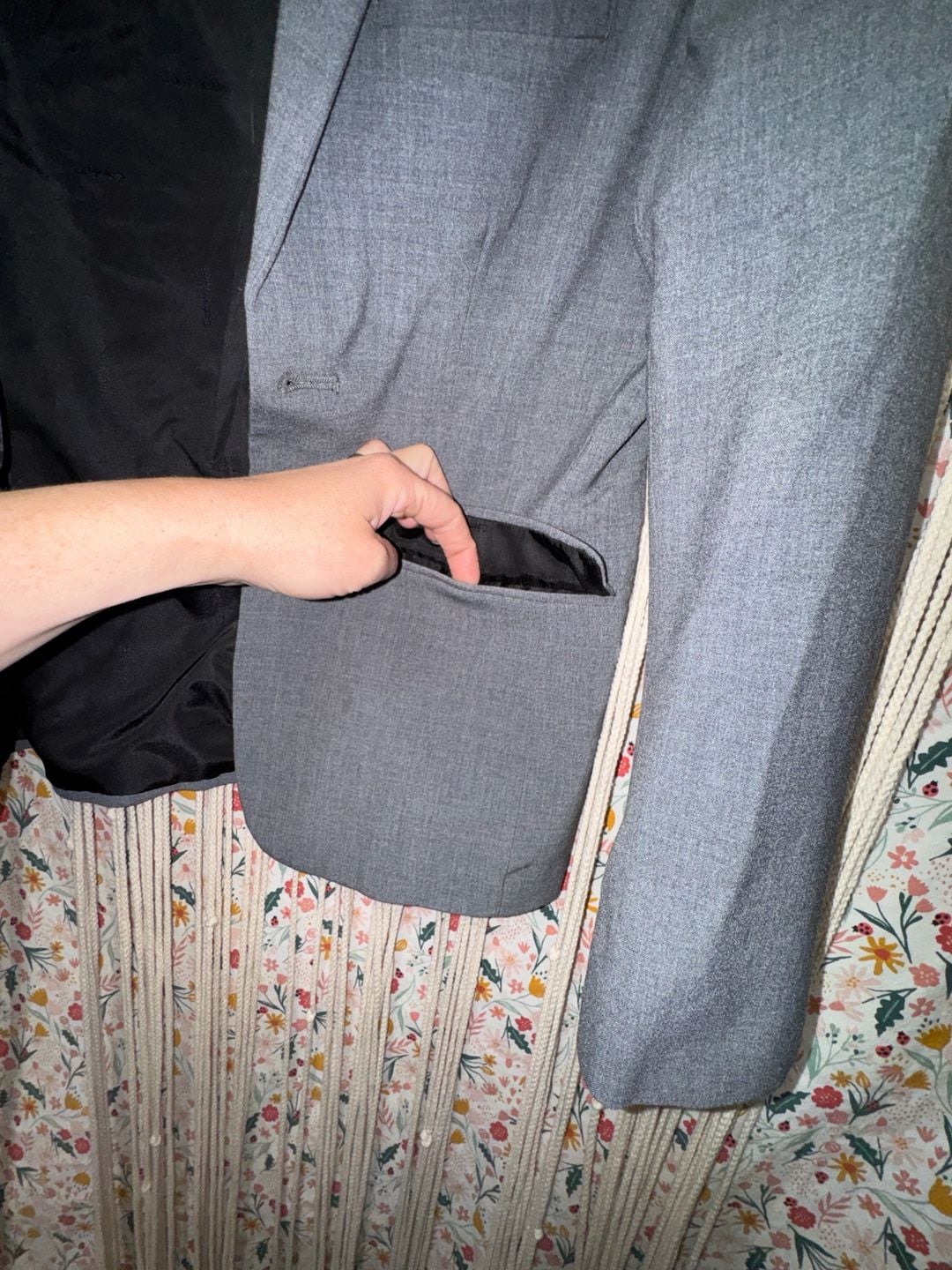 Calvin Klein Boys Grey Two-Button Blazer Jacket Size 14 5