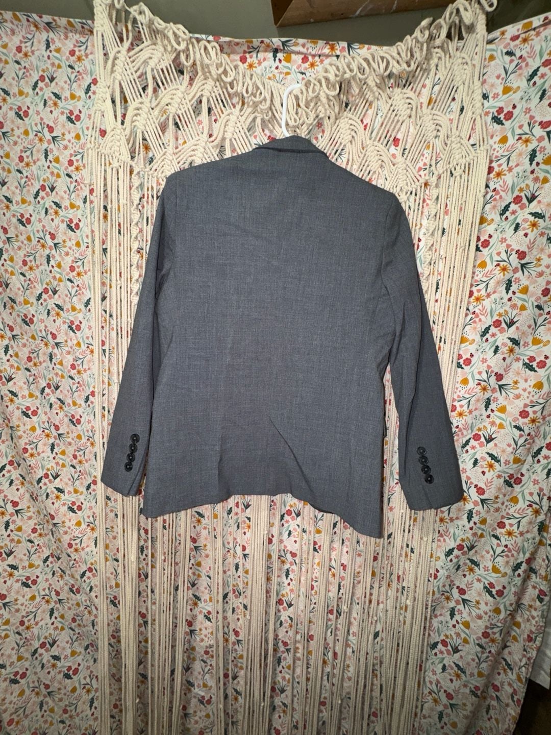 Calvin Klein Boys Grey Two-Button Blazer Jacket Size 14 6