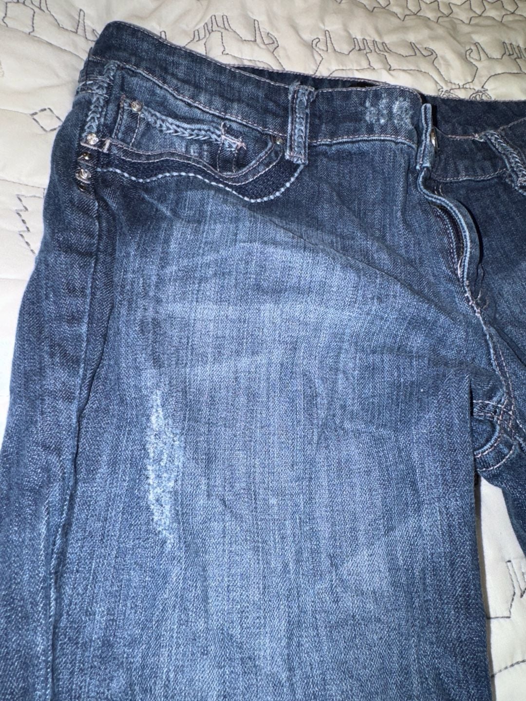 White House Black Market Blanc Glamorous Bootcut Jeans Size 4R 3