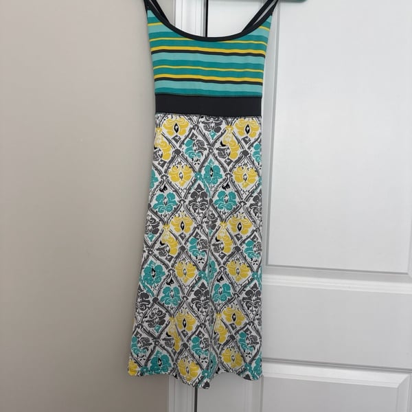 Lola Striped and Damask Print Sleeveless Dress Size Small
