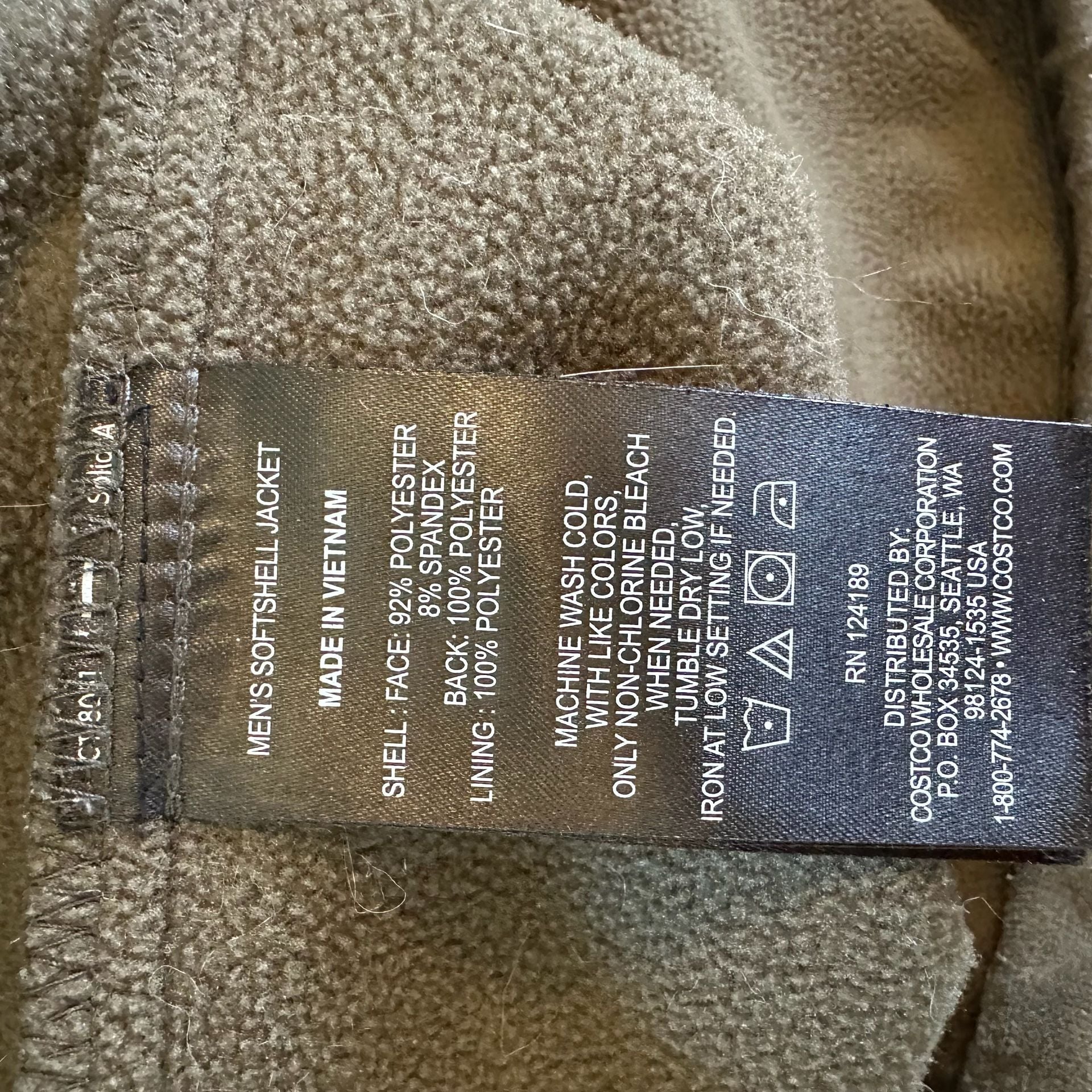 Kirkland Signature Men's Softshell Jacket XXL Gray Full Zip 11