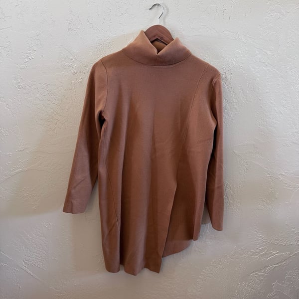 THML Brown Asymmetrical Hem Turtleneck Sweater Size M