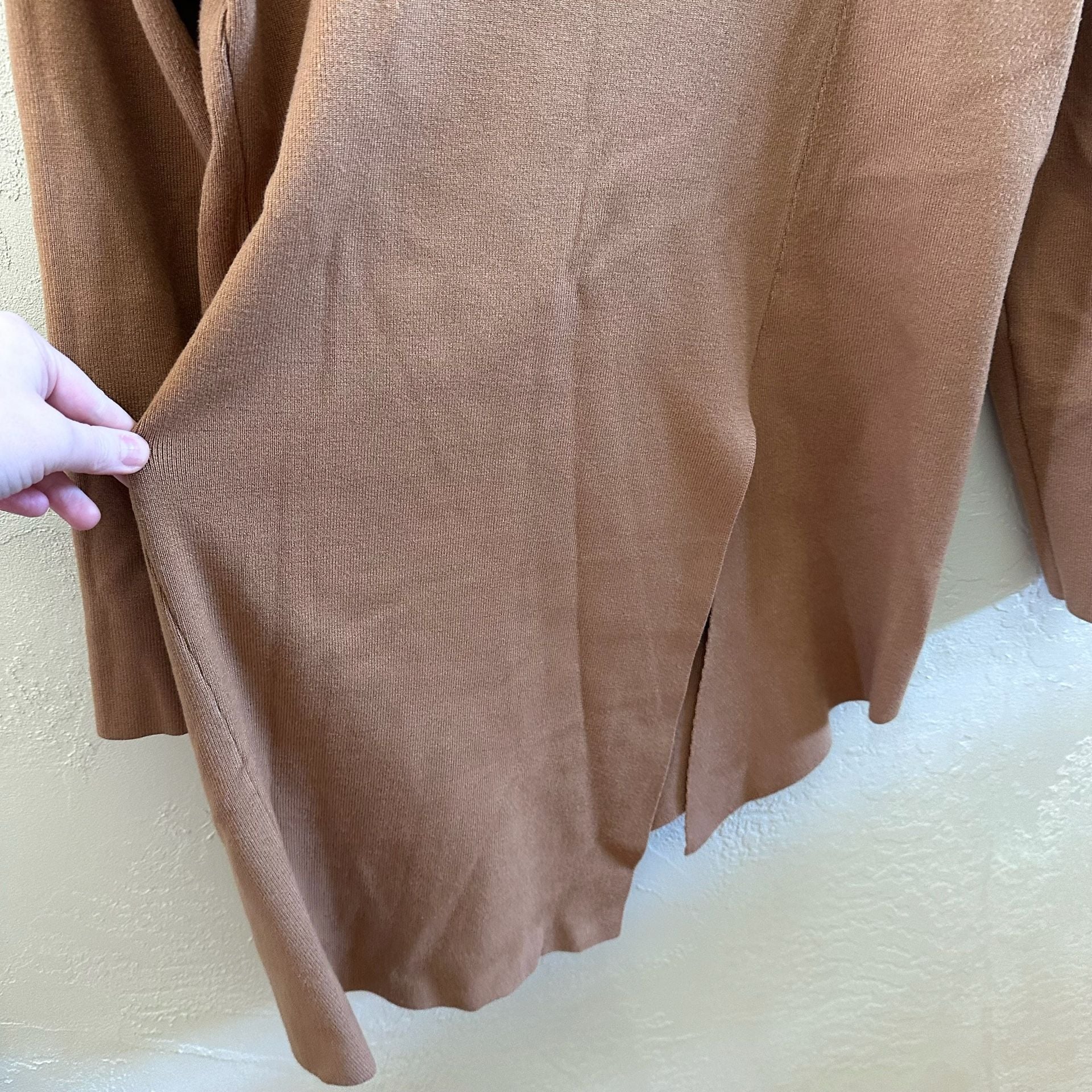 THML Brown Asymmetrical Hem Turtleneck Sweater Size M 3