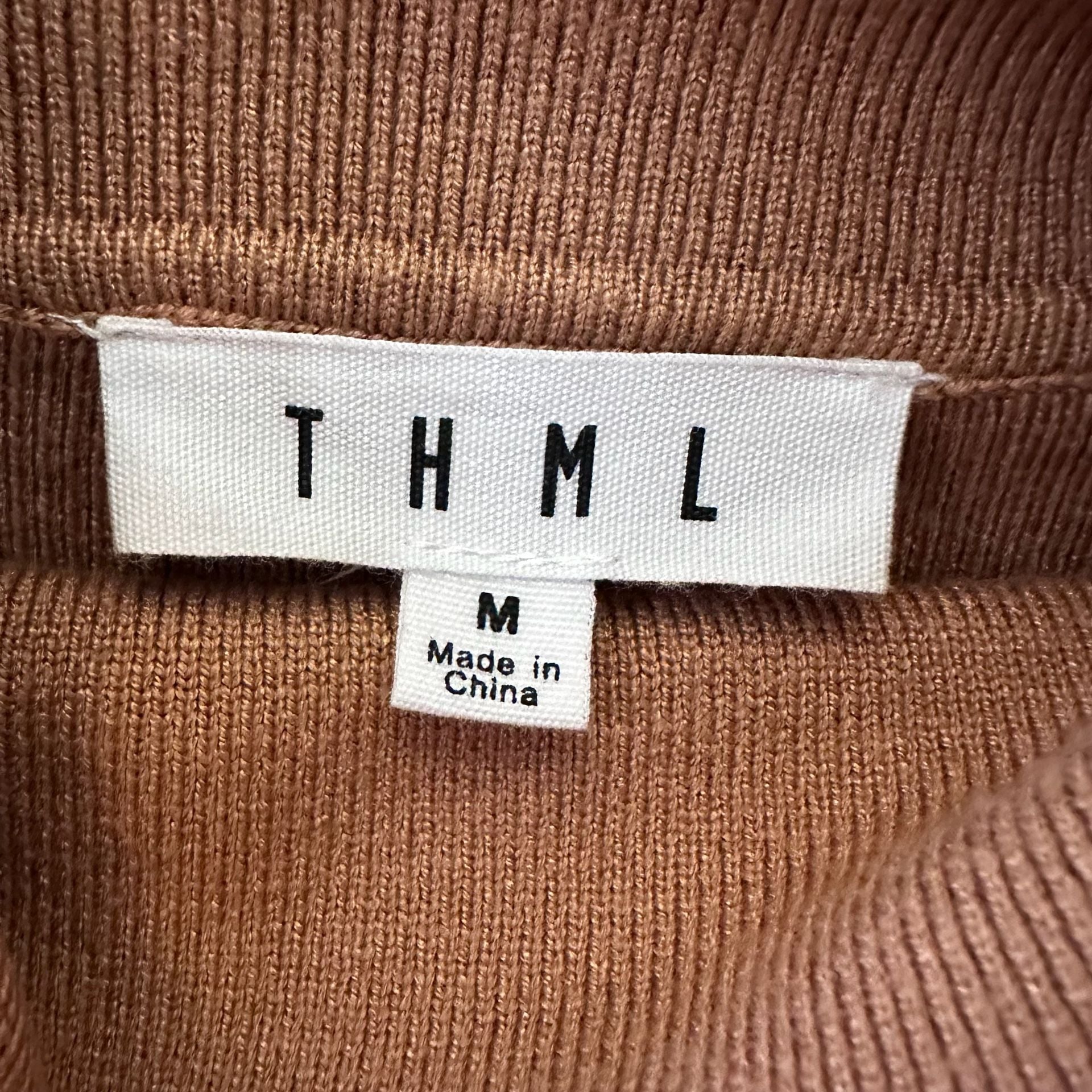 THML Brown Asymmetrical Hem Turtleneck Sweater Size M 4
