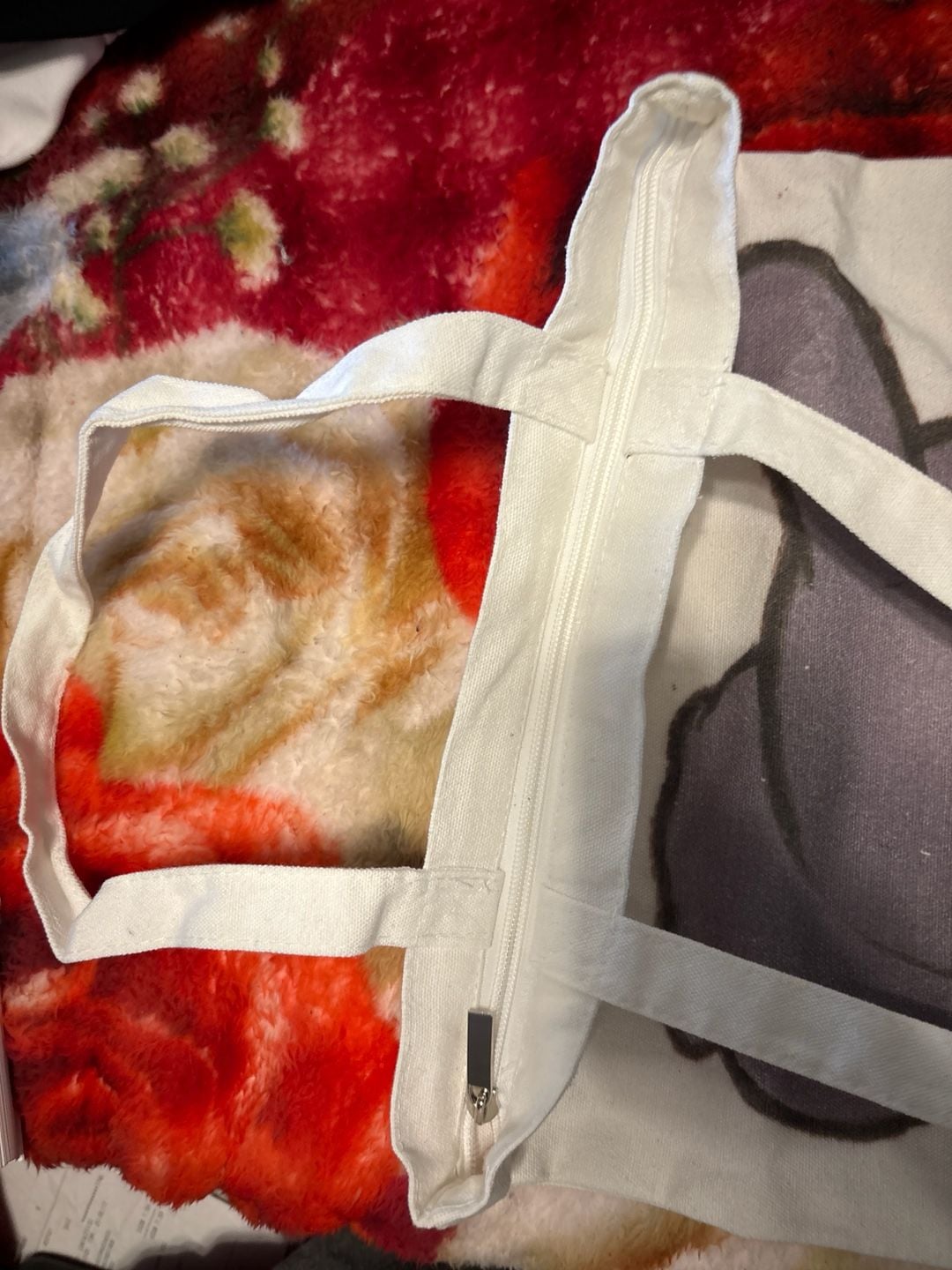 Funny Cat Butt Canvas Tote Bag How Do You Like Meow? with Pom Poms 4