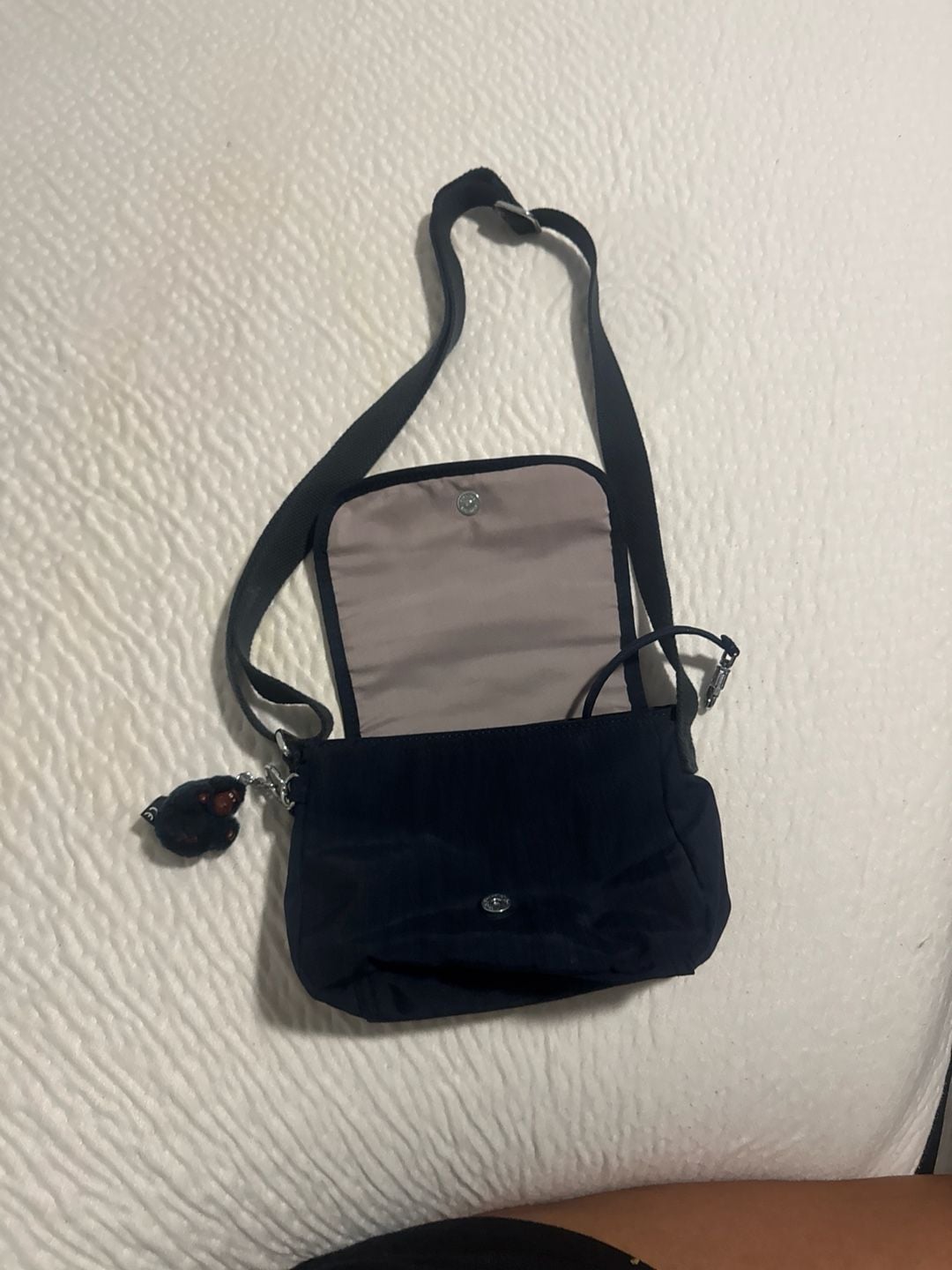 Kipling Syro Small Navy Blue Crossbody Bag with Monkey Keychain 2