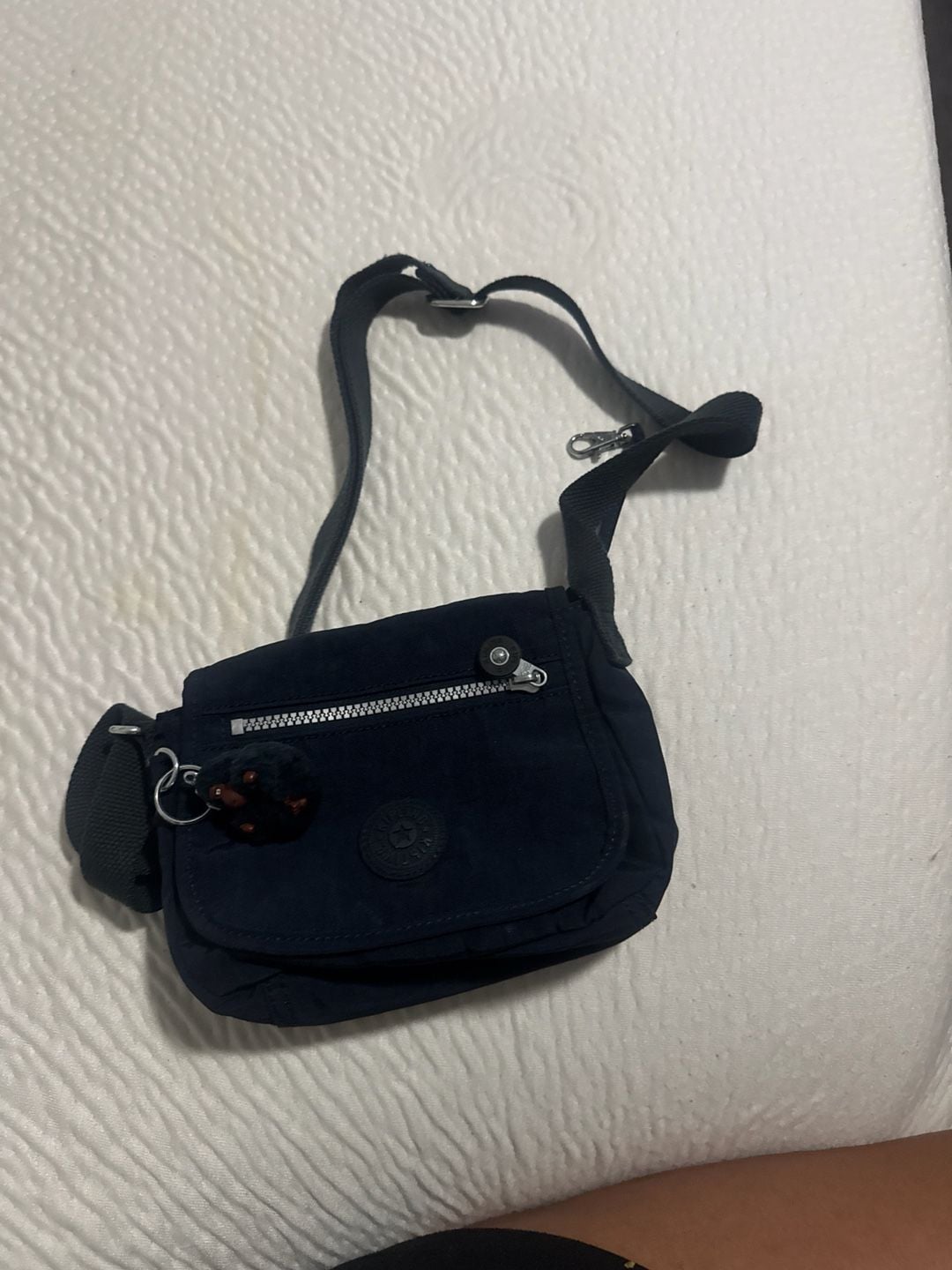 Kipling Syro Small Navy Blue Crossbody Bag with Monkey Keychain 5