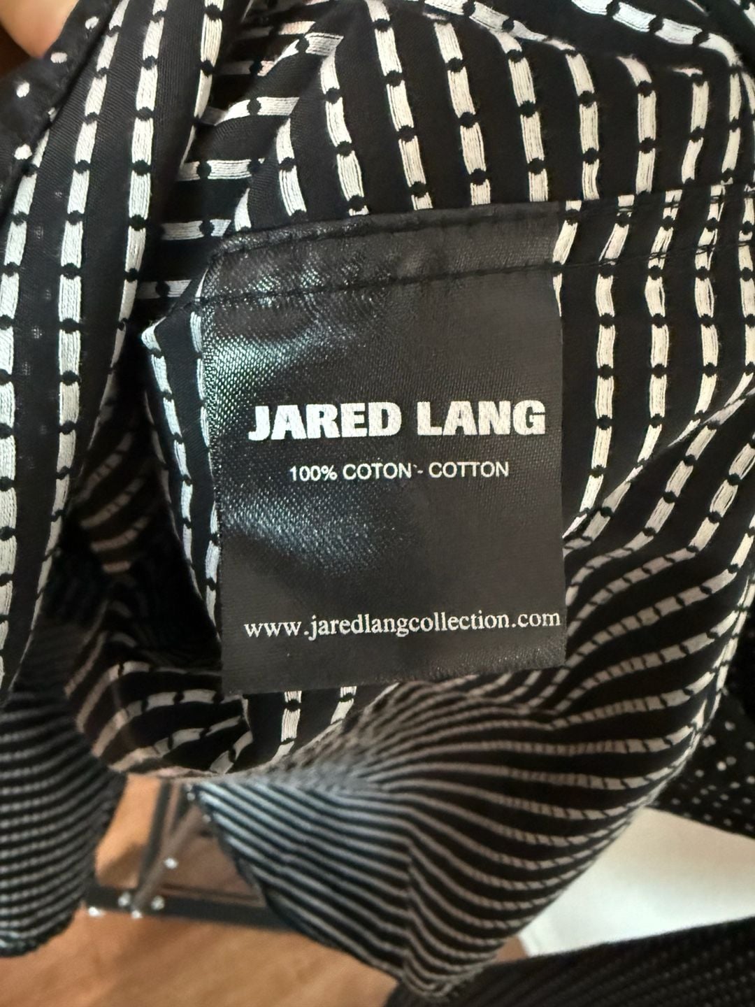 Jared Lang Black Banded Polka Dot Long Sleeve Button Down Shirt Size L 7
