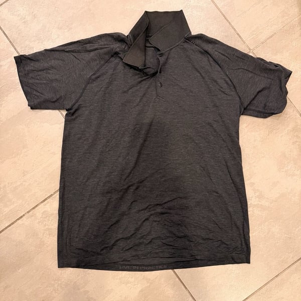 Lululemon Metal Vent Tech Polo Shirt Charcoal Grey XXL