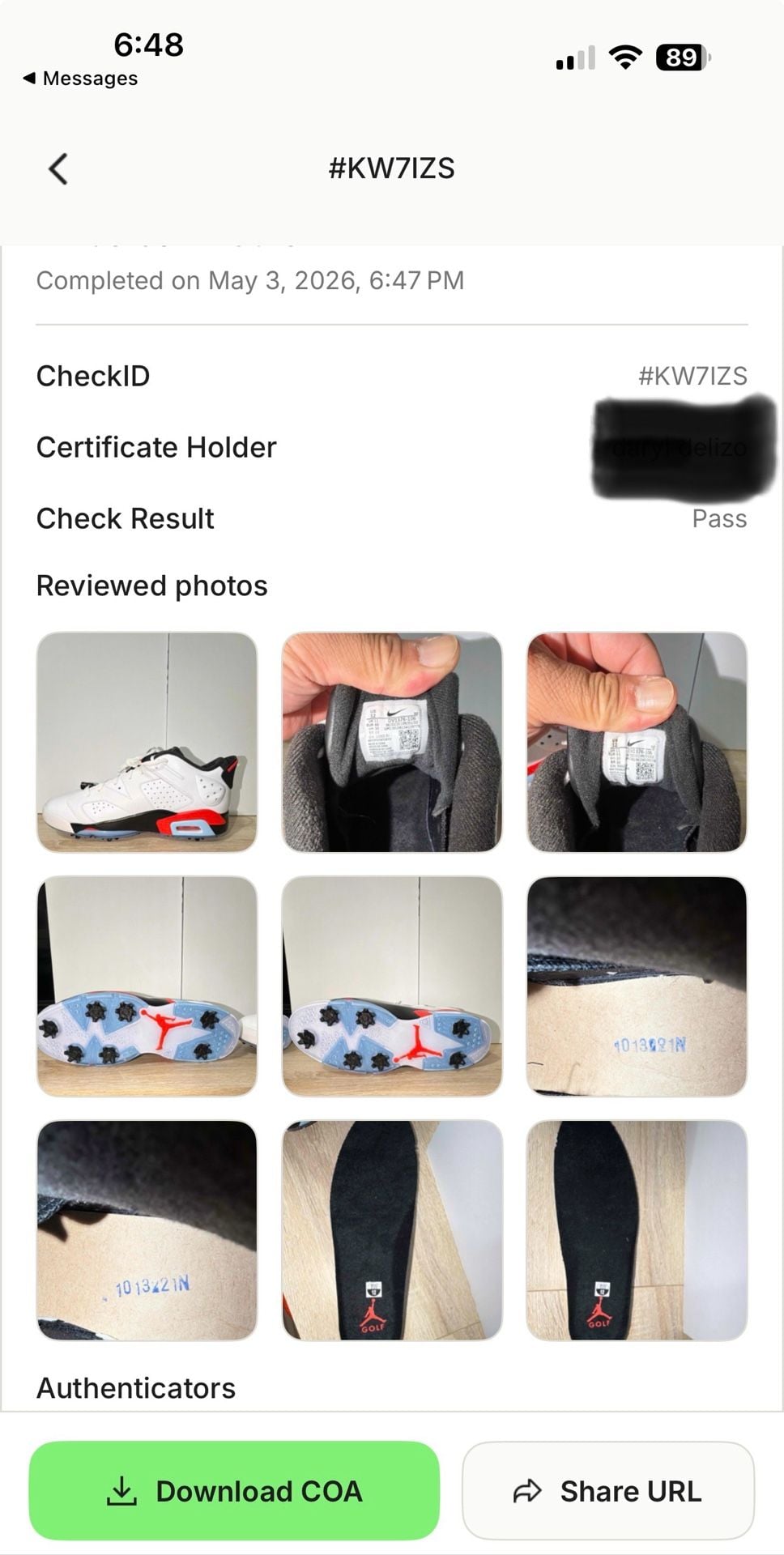 Nike Air Jordan 6 Retro Low Golf Shoes in the 'White Infrared' Size 12 Mens 14