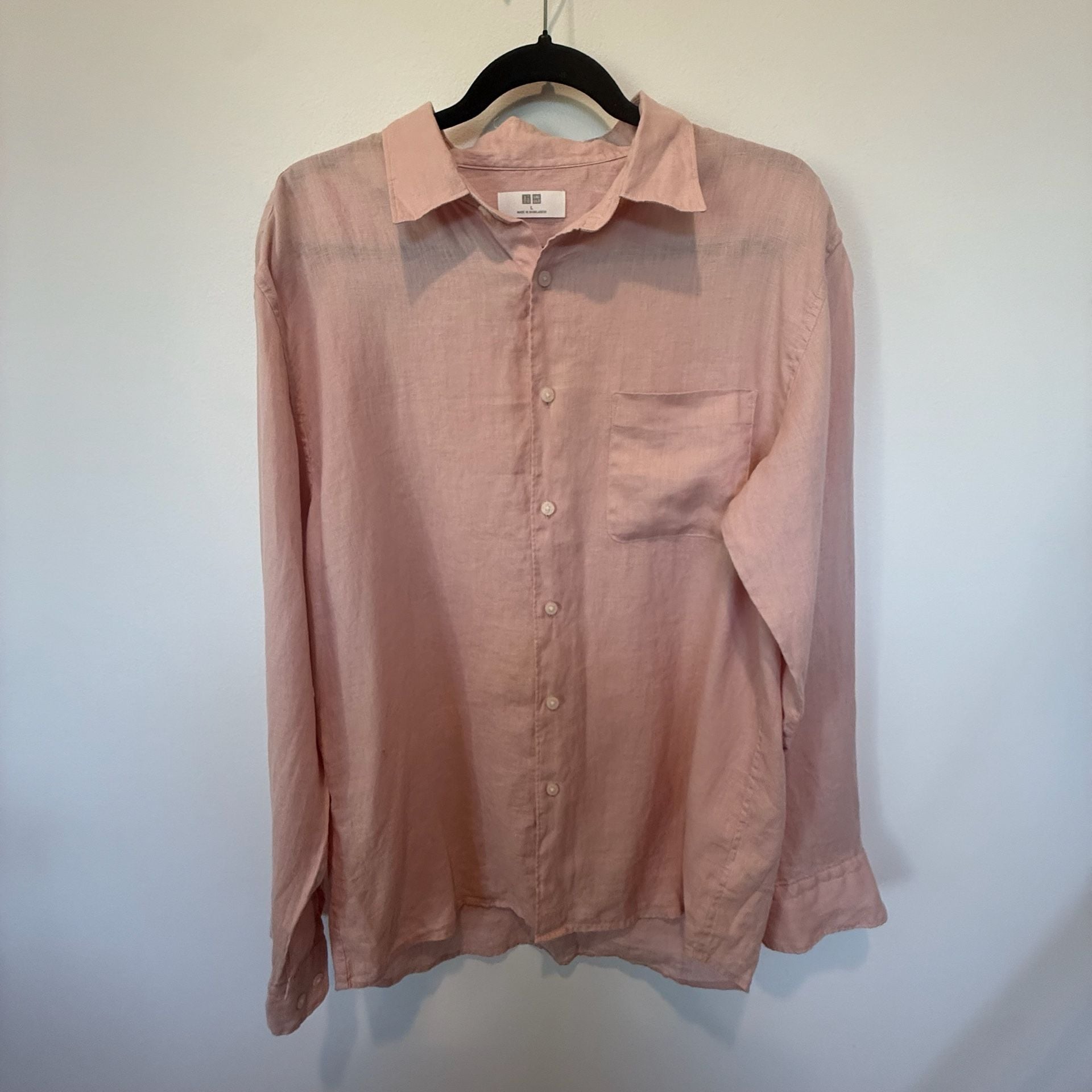 Uniqlo Women's Premium Linen Long-Sleeve Shirt Size L 3