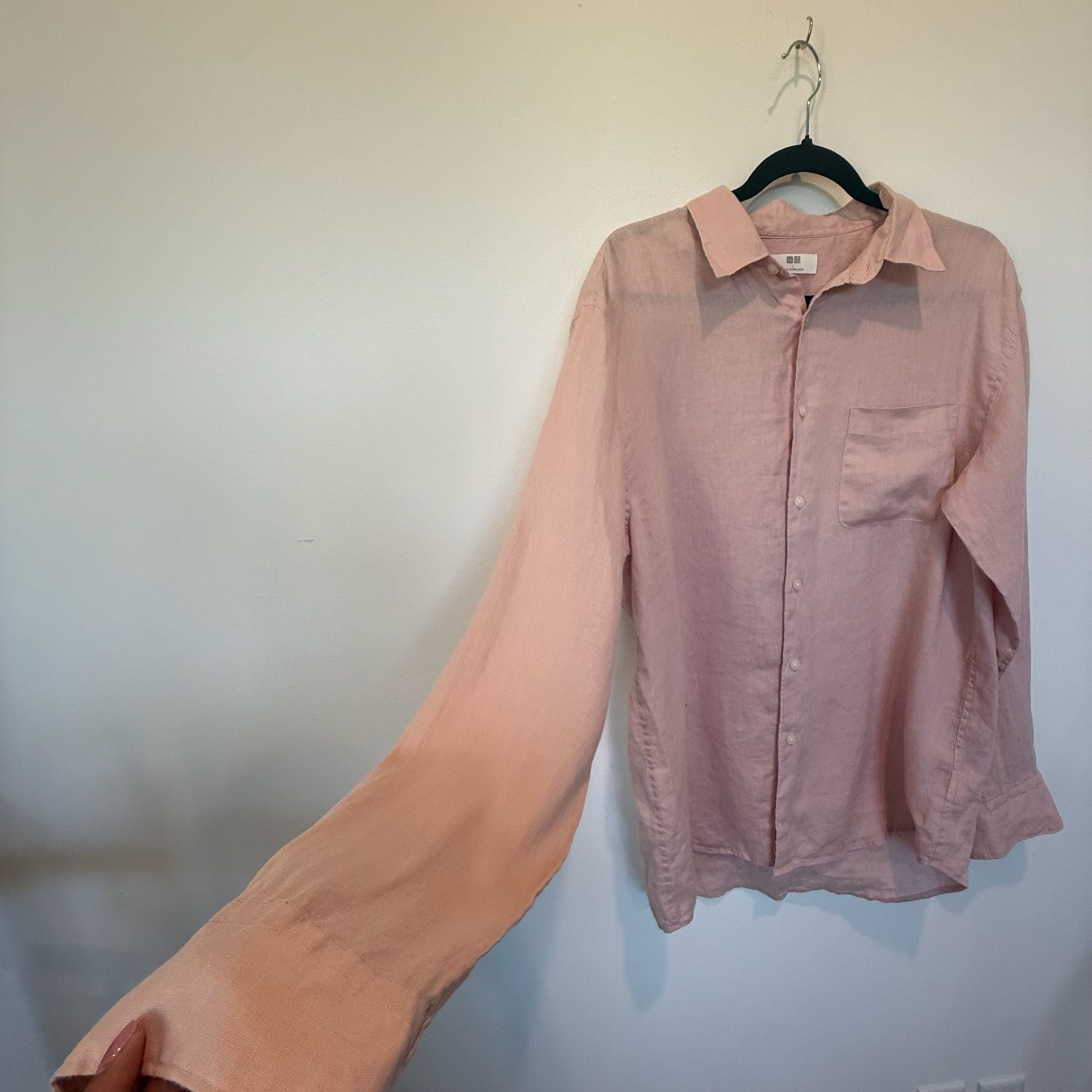 Uniqlo Women's Premium Linen Long-Sleeve Shirt Size L 4