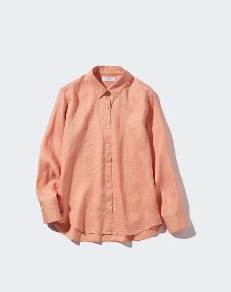 Uniqlo Women's Premium Linen Long-Sleeve Shirt Size L 2