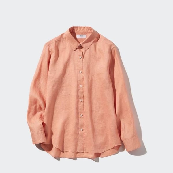 Uniqlo Women's Premium Linen Long-Sleeve Shirt Size L