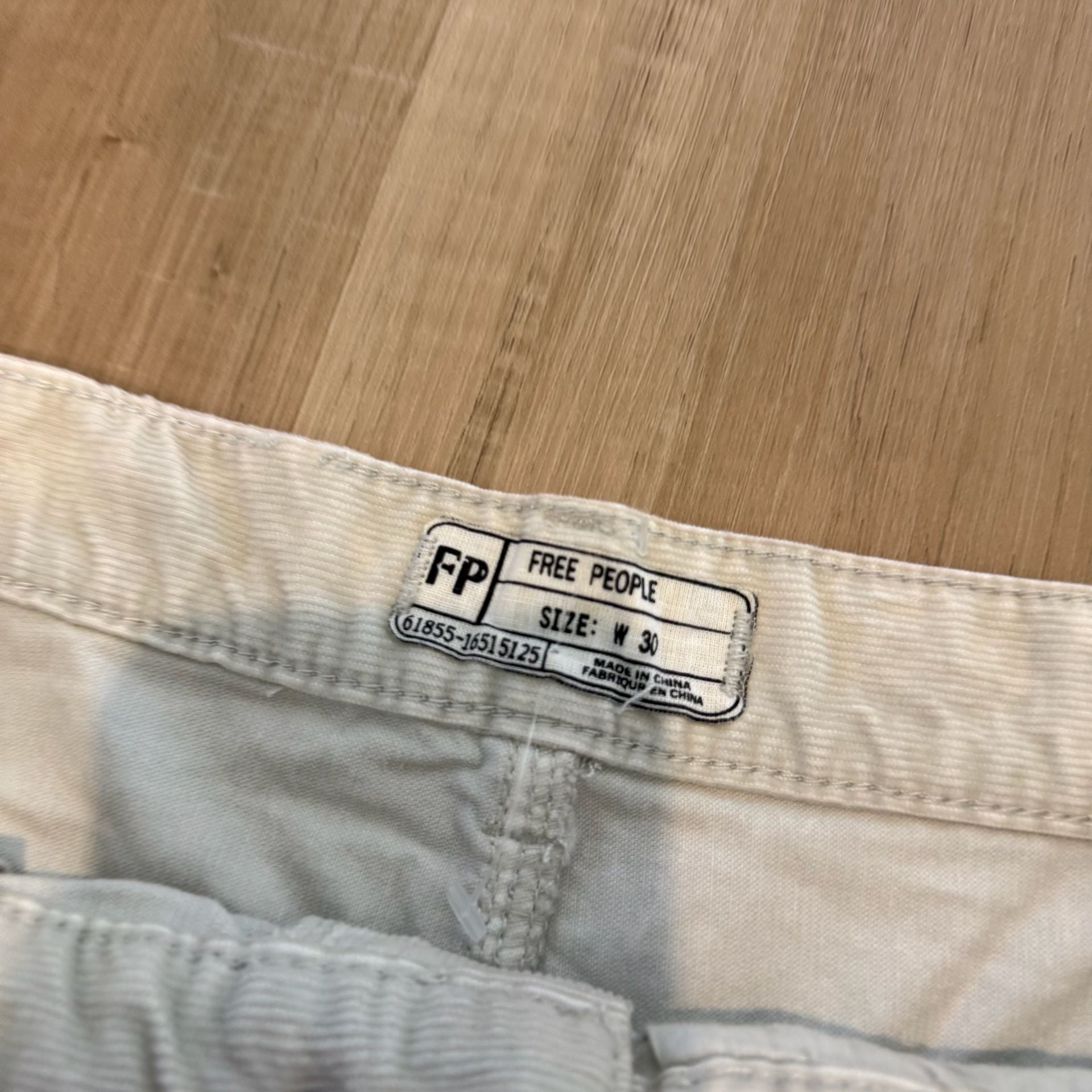Free People Corduroy Raw Hem Zipper Pocket Shorts Size 30 5