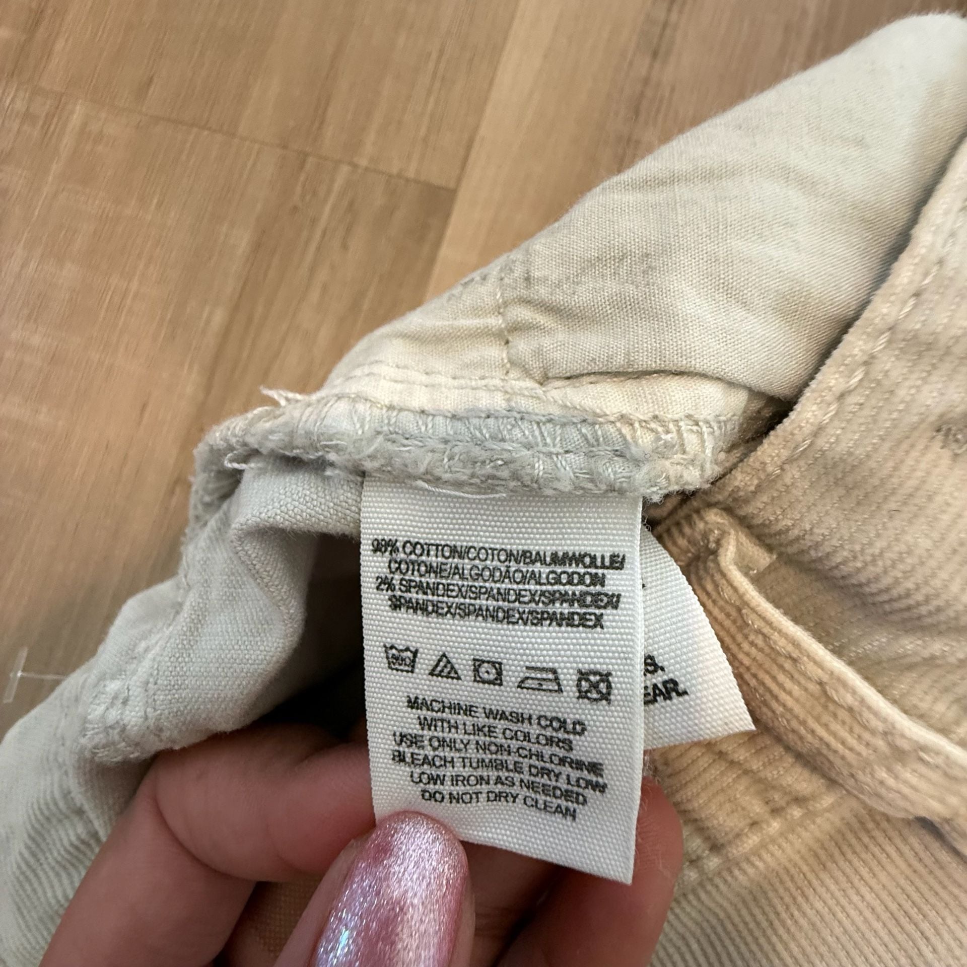 Free People Corduroy Raw Hem Zipper Pocket Shorts Size 30 7