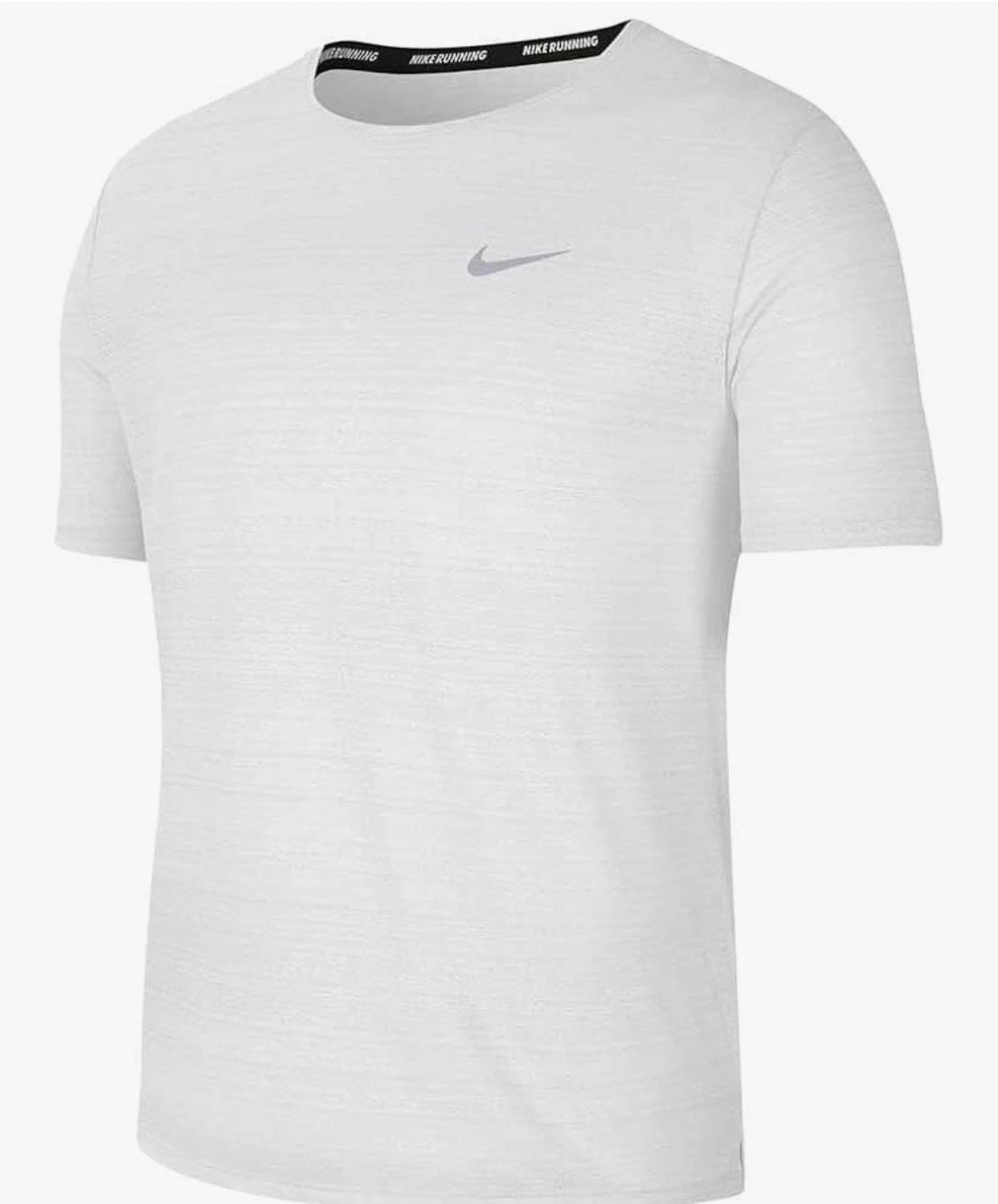 Nike Men's Dri-Fit Miler Short-Sleeve Running Top White/Reflective Silver - Medium 2