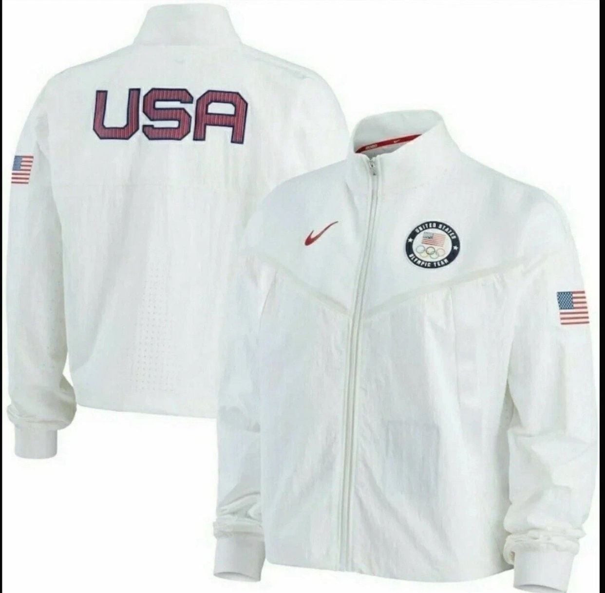Nike Team USA Olympic Windrunner Men's Medal Stand Jacket (Small, White) 2